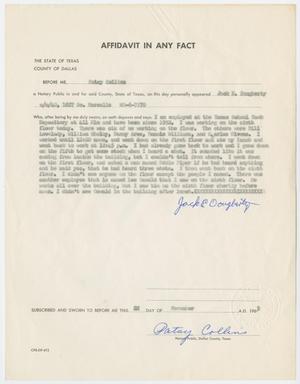 [Affidavit in Any Fact - Statement by Jack E. Dougherty, November 22, 1963 #2]