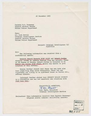 [Report to W. P. Gannaway by H. M. Hart, December 26, 1963]