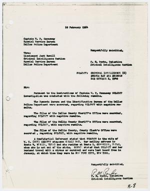 Primary view of object titled '[Report to W. P. Gannaway by P. M. Parks, February 10, 1964 #2]'.