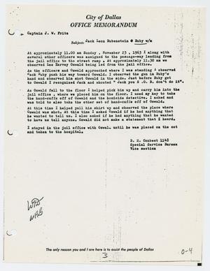 [Memo to J. W. Fritz from B. J. Combest, November 23, 1963 #1]