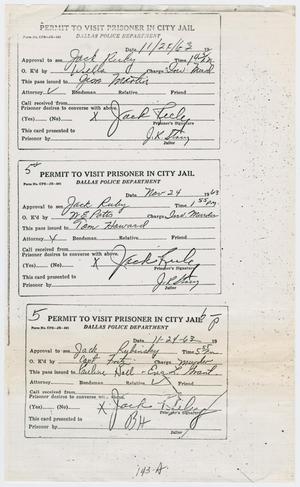 [Jailer's Permit to visit prisoner, by J. R. Stacey #2]