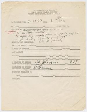 Primary view of object titled '[Receipt by Identification Bureau of Miscellaneous Items]'.