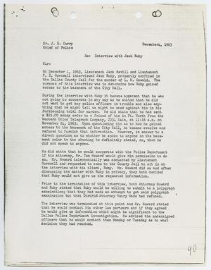 [Report from Jack Revill to Chief J. E. Curry, December 4, 1963]