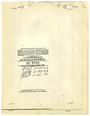 [Money Order by A. Hidell for Klein's Sporting Goods #1]