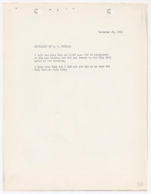 [Statement by D. F. Steele, concerning the murder of Lee Harvey Oswald]