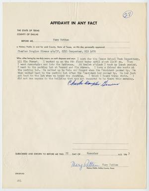 [Affidavit in Any Fact - Statement by Charles Douglas Givens, November 22, 1963 #1]