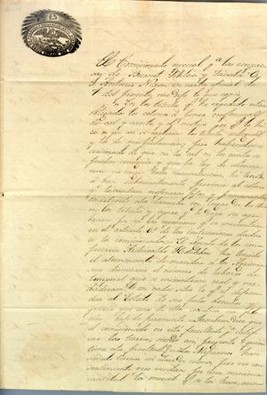 [Letter from J. Mariano Irala to Politial Chief of Nacogdoches] April 29th, 1835