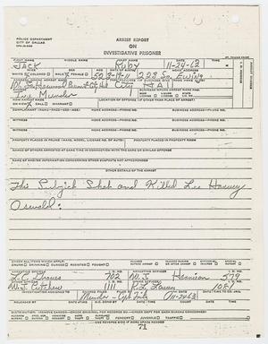 [Arrest Report on Investigative Prisoner Jack Ruby #2]