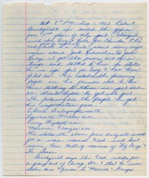 Primary view of object titled '[Handwritten Report by K. L. Anderton about Jack Ruby]'.