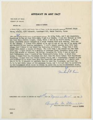 [Affidavit in Any Fact - Statement by Michael Ralph Paine, November 23, 1963 #2]