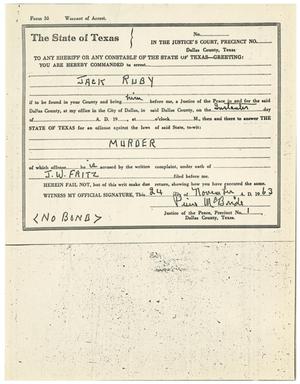 [Warrant of Arrest for Jack Ruby by Pierce McBride, November 24, 1963 #5]
