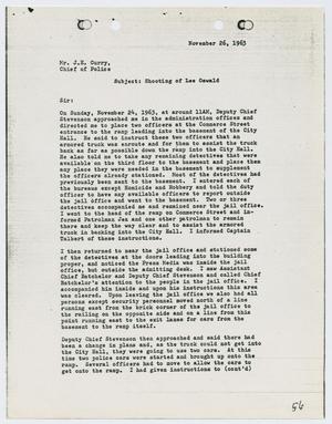 [Report from O. A. Jones to Chief J. E. Curry, November 26, 1963]
