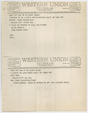 [Telegrams to Jack Ruby from Alice Rosario and Frank Goodell, November 24, 1963 #2]