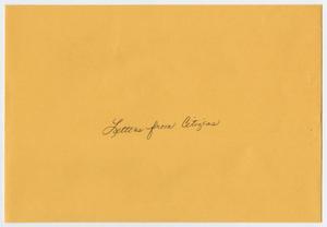 [Envelope labeled "Letters from Citizens"]
