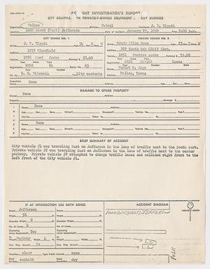 [Accident Report by J. D. Tippit, January 29, 1959]
