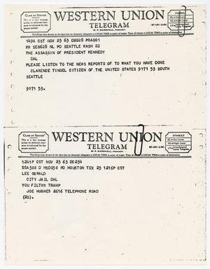 [Telegrams to Lee Harvey Oswald, November 23, 1963]