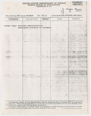 [Cover page of a Federal Bureau of Investigation information report]