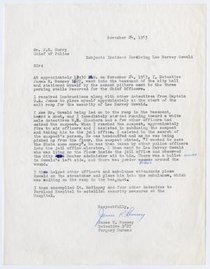 [Report to Chief J. E. Curry by J. K. Ramsey, concerning the murder of Lee Harvey Oswald #2]