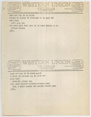 [Telegrams to Jack Ruby from Arthur Stasko and Carl C. Dewey, November 24, 1963 #2]