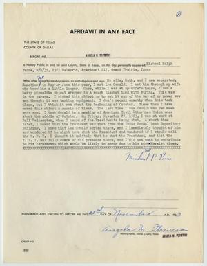 [Affidavit in Any Fact - Statement by Michael Ralph Paine, November 23, 1963 #1]