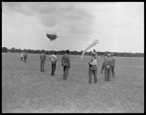 Primary view of object titled 'The Ranger aerial blimp at the Municipal Air Port'.