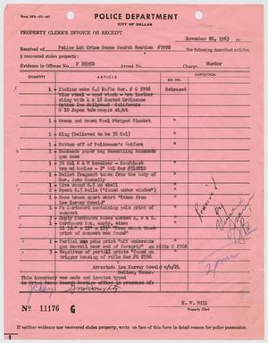 Primary view of object titled '[Property Clerk's Receipt of Items #2]'.