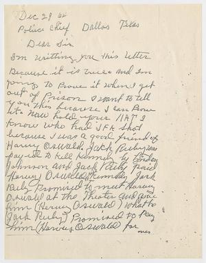 [Letter from an unknown author to the Dallas Police Chief, December 29, 1964 #2]