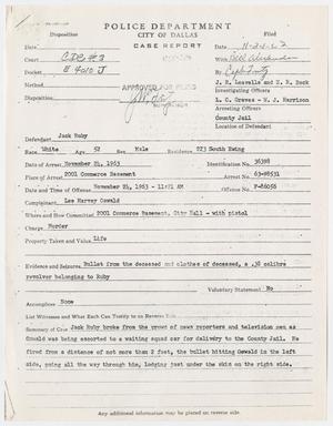 [Case report on Jack Ruby for the murder of Lee Harvey Oswald]