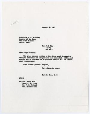 [Letter from Earl F. Rose to W. E. Richburg, January 4, 1967]