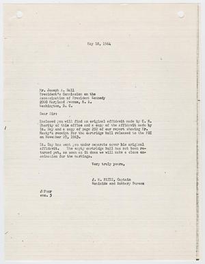 [Letter from J. W. Fritz to Joseph A. Ball, May 18, 1964 #3]