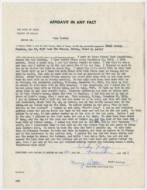 [Affidavit in Any Fact - Statement by Buell Wesley Frazier, November 22, 1963 #3]