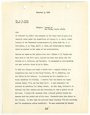 [Report from E. E. Taylor to Chief J. E. Curry, concerning the arrest of Lee Harvey Oswald #1]