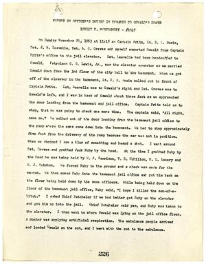 [Report on Officer's Duties by Leslie D. Montgomery, in regards to Lee Harvey Oswald's death #1]