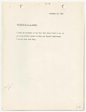 [Statement by H. J. Wages, concerning the murder of Lee Harvey Oswald]