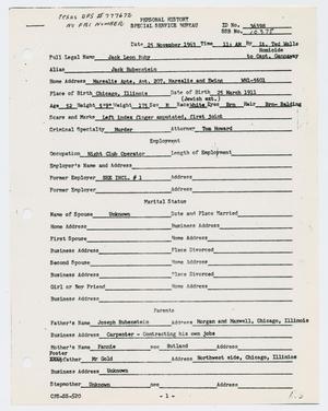 [Personal History of Jack Ruby, November 25, 1963]
