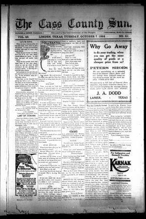 The Cass County Sun (Linden, Tex.), Vol. 49, No. 41, Ed. 1 Tuesday, October 7, 1924