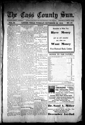 The Cass County Sun (Linden, Tex.), Vol. 39, No. 47, Ed. 1 Tuesday, November 24, 1914