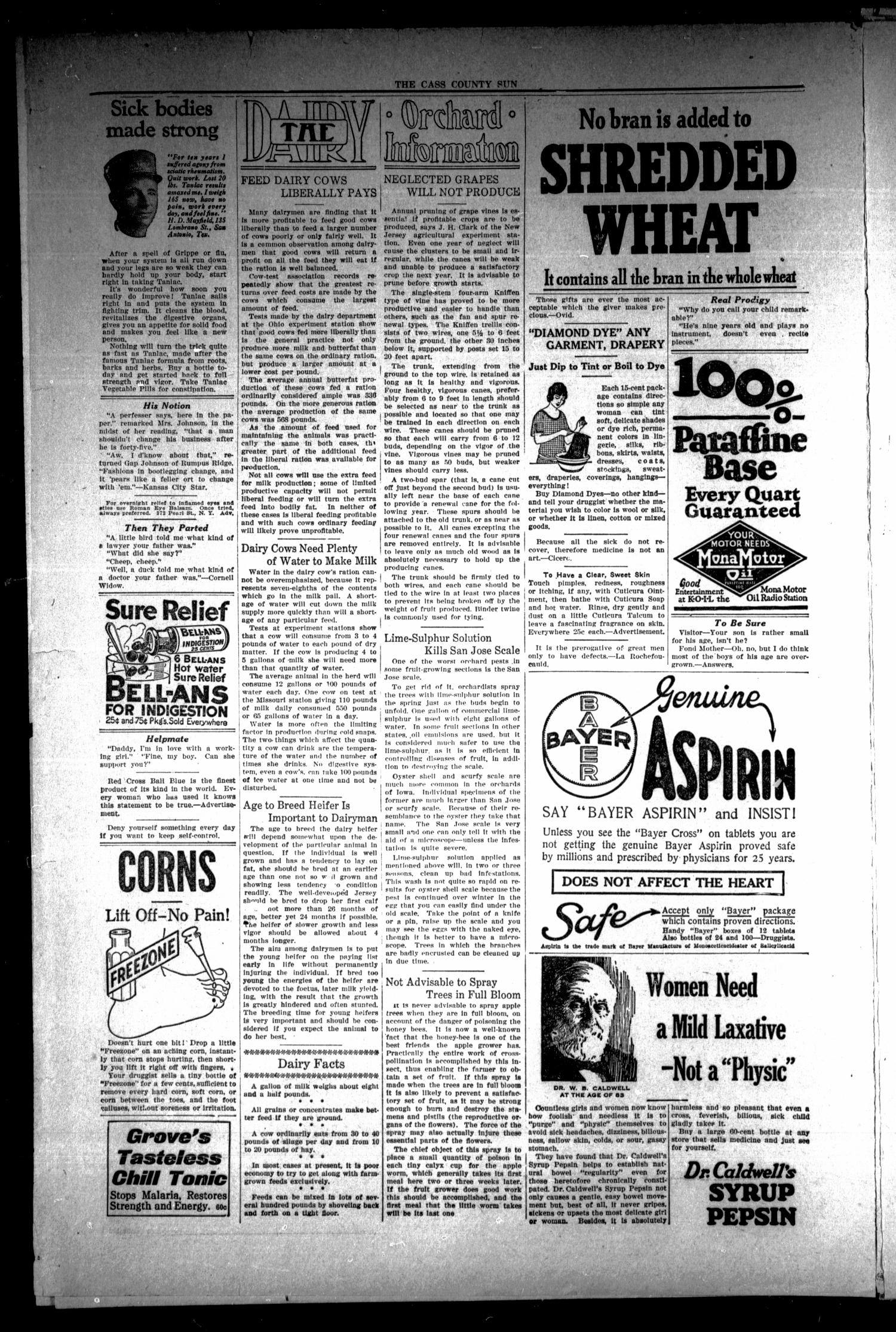 The Cass County Sun (Linden, Tex.), Vol. 51, No. 17, Ed. 1 Tuesday, April 27, 1926
                                                
                                                    [Sequence #]: 6 of 8
                                                