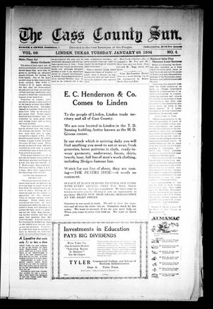The Cass County Sun (Linden, Tex.), Vol. 59, No. 4, Ed. 1 Tuesday, January 23, 1934