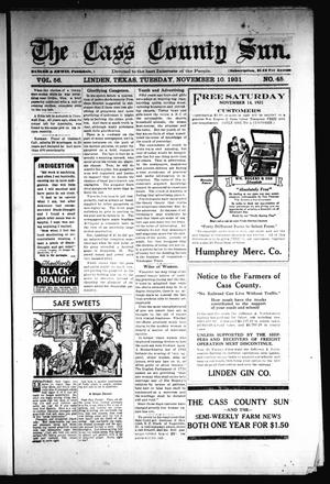 The Cass County Sun (Linden, Tex.), Vol. 56, No. 45, Ed. 1 Tuesday, November 10, 1931