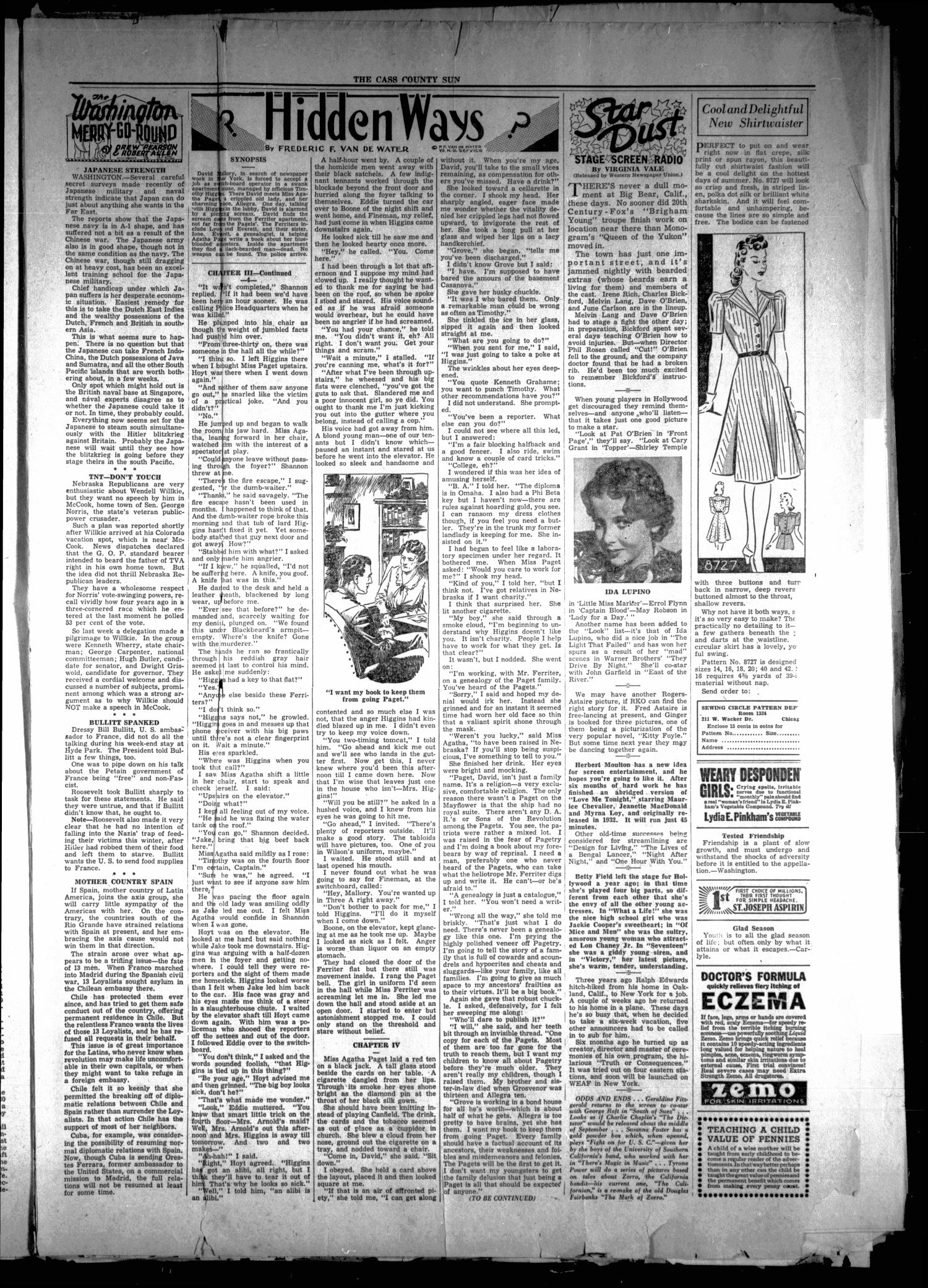 The Cass County Sun (Linden, Tex.), Vol. 64, No. 35, Ed. 1 Thursday, August 15, 1940
                                                
                                                    [Sequence #]: 3 of 8
                                                