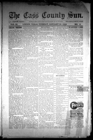 Primary view of object titled 'The Cass County Sun (Linden, Tex.), Vol. 34, No. 4, Ed. 1 Tuesday, January 26, 1909'.