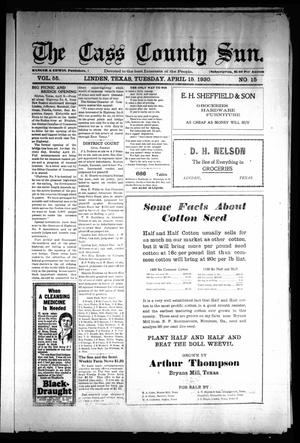 The Cass County Sun (Linden, Tex.), Vol. 55, No. 15, Ed. 1 Tuesday, April 15, 1930