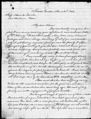 [Letter from de Zavala Jr to Adina March 24th 1889]