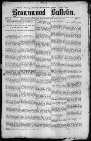 Brownwood Bulletin. (Brownwood, Tex.), Vol. 10, No. 13, Ed. 1 Thursday, January 24, 1895