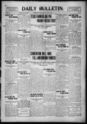 Primary view of object titled 'Daily Bulletin. (Brownwood, Tex.), Vol. 10, No. 85, Ed. 1 Tuesday, January 25, 1910'.