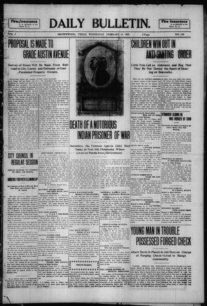 Daily Bulletin. (Brownwood, Tex.), Vol. 9, No. 106, Ed. 1 Wednesday, February 17, 1909