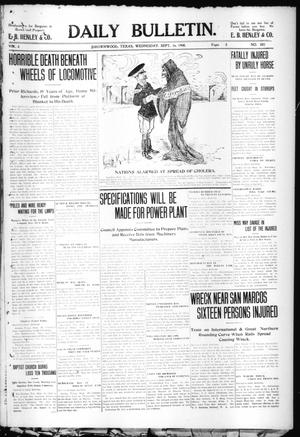 Daily Bulletin. (Brownwood, Tex.), Vol. 8, No. 285, Ed. 1 Wednesday, September 16, 1908