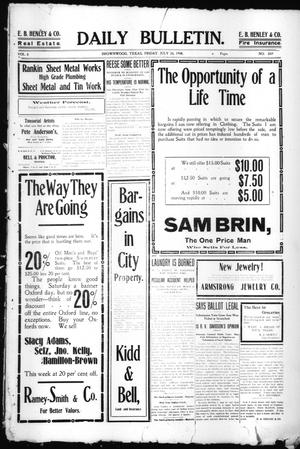 Daily Bulletin. (Brownwood, Tex.), Vol. 8, No. 239, Ed. 1 Friday, July 24, 1908