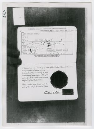 [Lee Harvey Oswald's Passport, Photograph #3]